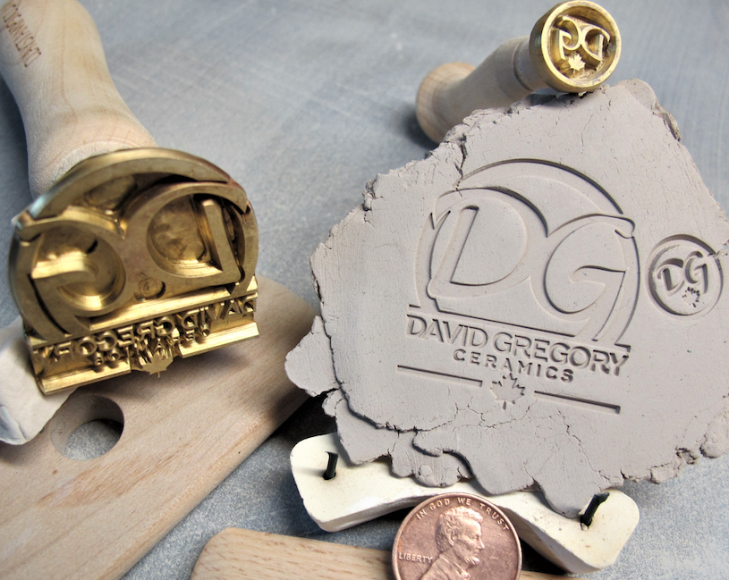 A Custom Engraved Metal (Brass) 1″ Clay Stamp - Claystamps